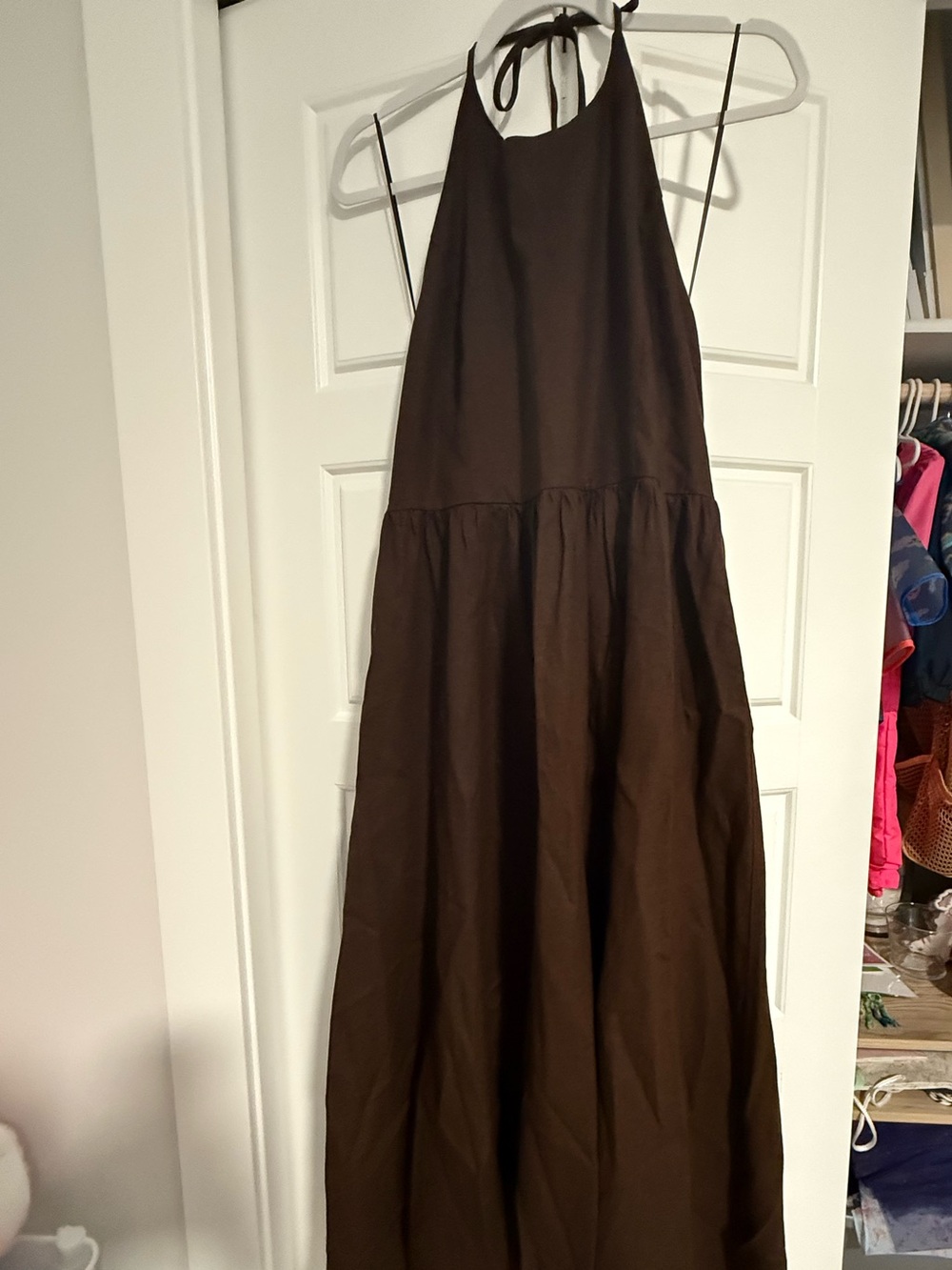 Harlow Brown Halter Maxi Dress for Kids